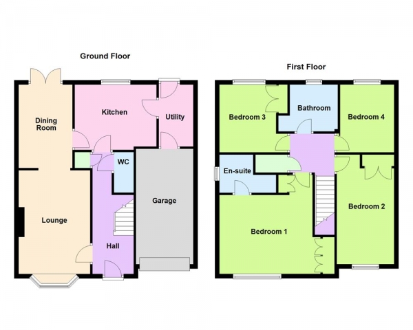 Floor Plan Image for 4 Bedroom Detached House for Sale in 57 Moorfields Close, Aldridge, WS9 8BP