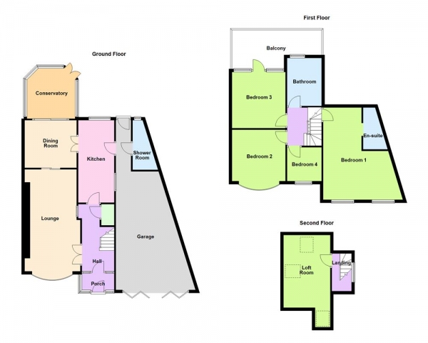 Floor Plan Image for 4 Bedroom Detached House for Sale in Stoney Lane, Bloxwich, WS3 3RF