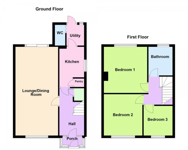 Floor Plan Image for 3 Bedroom Semi-Detached House for Sale in Almond Avenue, Walsall, WS5 4JT