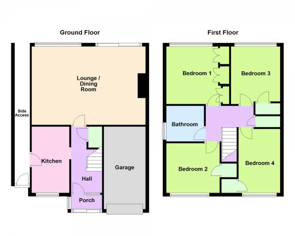 Floor Plan Image for 4 Bedroom Semi-Detached House for Sale in Park Hall Road, Park Hall, Walsall, WS5 3HS