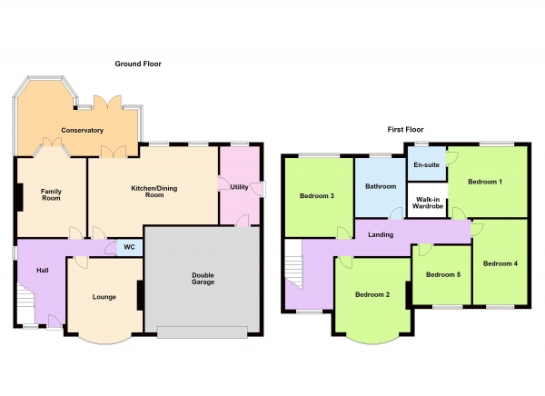 Floor Plan Image for 5 Bedroom Detached House for Sale in Leigh Road, Walsall, WS4 2DS