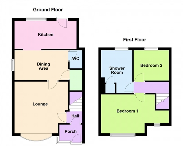 Floor Plan Image for 2 Bedroom Semi-Detached House for Sale in Tame Street East, Walsall, WS1 3LE