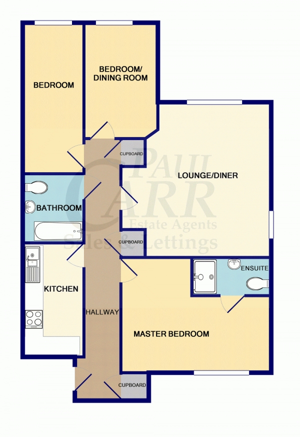 Floor Plan Image for 3 Bedroom Apartment for Sale in Old Mill House Close, Pelsall, WS4 1BL