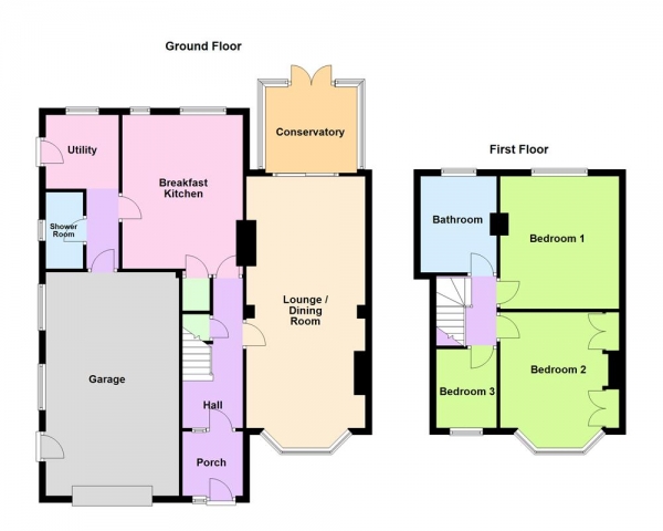 Floor Plan Image for 3 Bedroom Semi-Detached House for Sale in Allens Lane, Pelsall, WS3 4JS