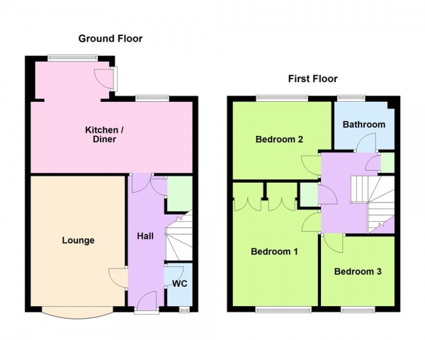 Floor Plan Image for 3 Bedroom End of Terrace House for Sale in Leighswood Road, Aldridge, WS9 8AH