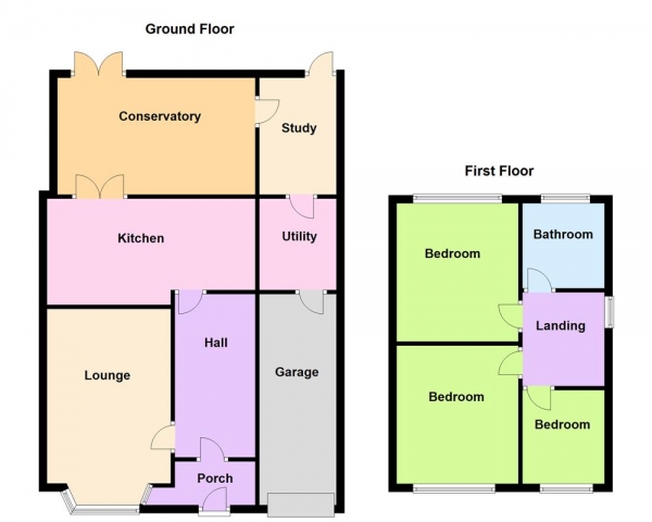 Floor Plan for 3 Bedroom Semi-Detached House for Sale in Westbrook Avenue, Aldridge, Walsall, WS9 0DA, Aldridge, WS9, 0DA - OIRO &pound280,000