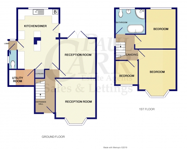 Floor Plan for 3 Bedroom Detached House for Sale in Field Lane, Walsall, Pelsall, WS4, 1DN - OIRO &pound285,000