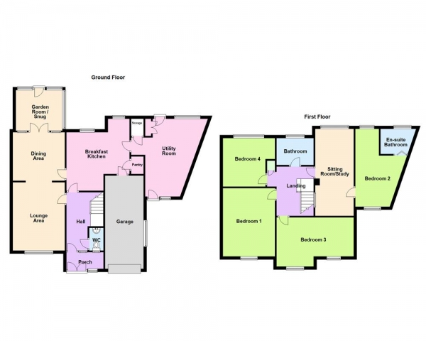 Floor Plan Image for 4 Bedroom Detached House for Sale in Regina Drive, Walsall, WS4 2HB