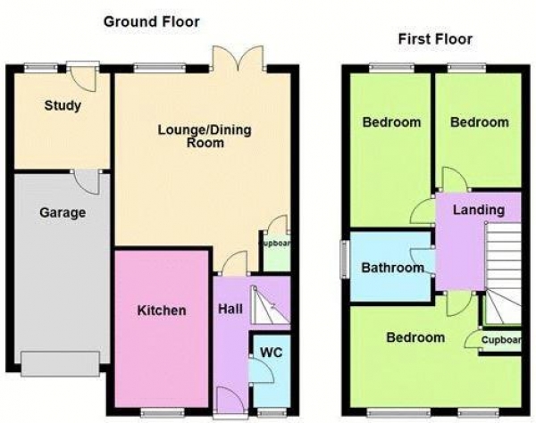 Floor Plan Image for 3 Bedroom Semi-Detached House for Sale in Hay Grove, Brownhills, Walsall WS8 6JW