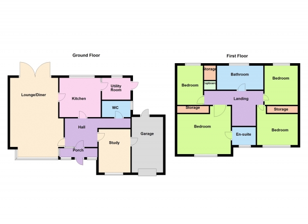 Floor Plan Image for 4 Bedroom Detached House for Sale in Shire Ridge, Walsall Wood, WS9 9RB