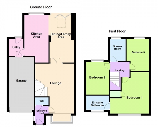 Floor Plan Image for 3 Bedroom Terraced House for Sale in Mountain Ash Road, Clayhanger, WS8 7QS