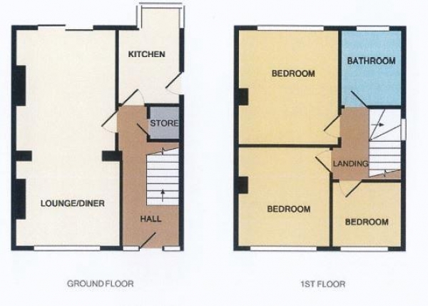 Floor Plan for 3 Bedroom Semi-Detached House for Sale in Barnetts Lane, Brownhills, Walsall WS8 6HZ, Brownhills, WS8, 6HZ -  &pound220,000