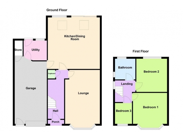 Floor Plan Image for 3 Bedroom Detached House for Sale in Collins Road, Shire Oak,  Walsall WS8 7AW