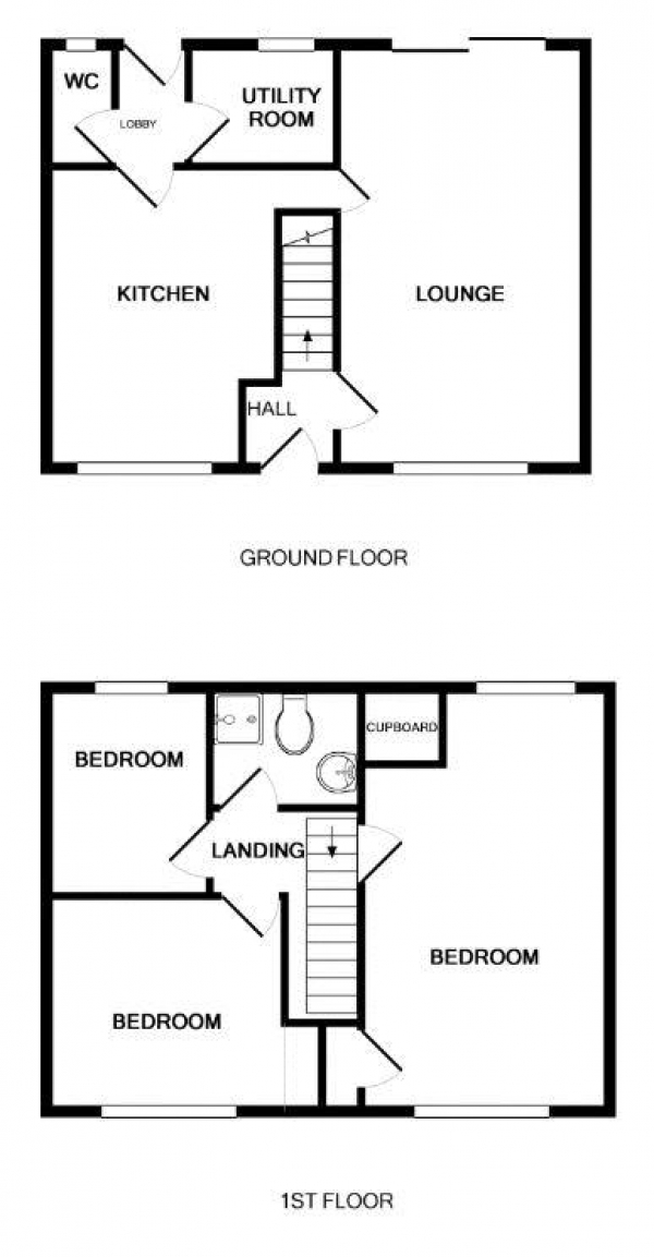 Floor Plan Image for 3 Bedroom End of Terrace House for Sale in Great Charles Street, Brownhills, Walsall WS8 6AF