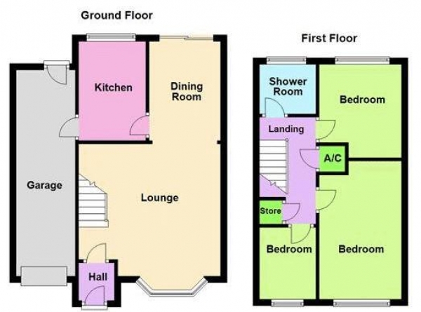 Floor Plan Image for 3 Bedroom Detached House for Sale in Howdles Lane, Brownhills, Walsall, WS8 7PJ