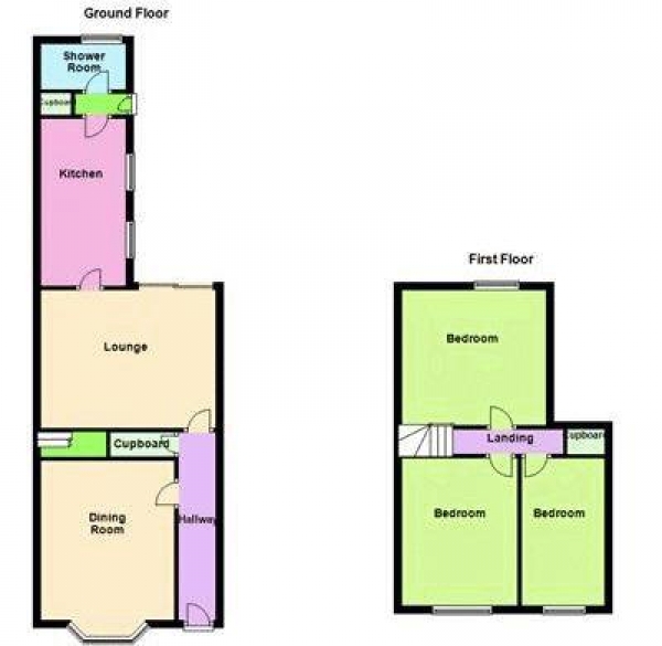 Floor Plan Image for 3 Bedroom Terraced House for Sale in Church Road, Brownhills, Walsall, WS8 6AA