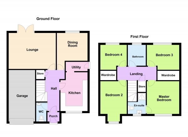 Floor Plan Image for 4 Bedroom Detached House for Sale in Clydesdale Road, Clayhanger, Walsall WS8 7SG