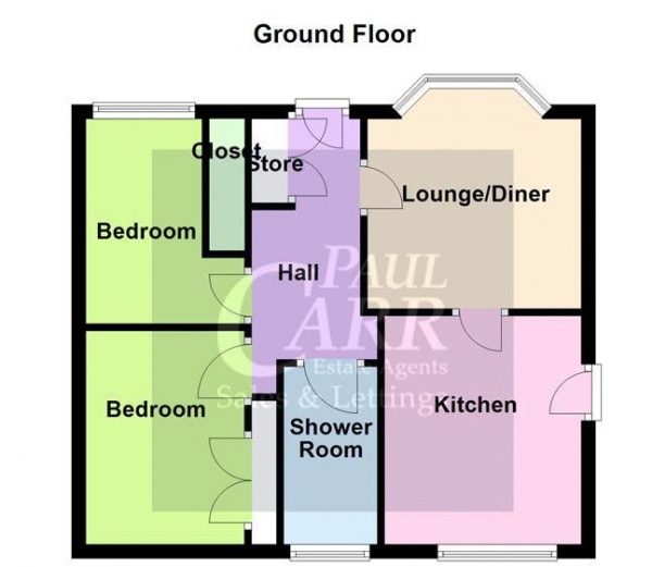 Floor Plan Image for 2 Bedroom Detached Bungalow for Sale in Shire Ridge, Walsall Wood WS9 9RA