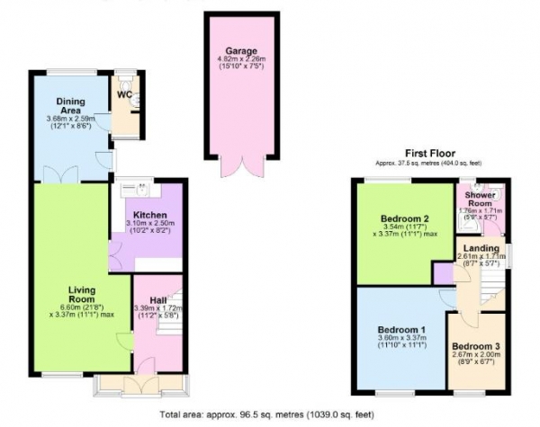 Floor Plan Image for 3 Bedroom Semi-Detached House for Sale in Pelsall Road, Brownhills, WS8 7JE