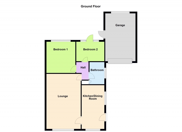 Floor Plan Image for 2 Bedroom Detached Bungalow for Sale in Lichfield Road, Sandhills, Walsall WS9 9PF