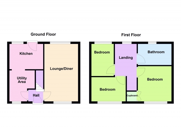 Floor Plan Image for 3 Bedroom Terraced House for Sale in Holly Lane, Walsall Wood. WS9 9JQ