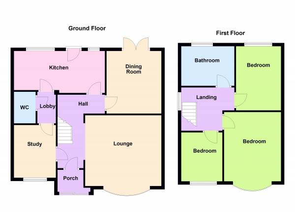 Floor Plan Image for 3 Bedroom Semi-Detached House for Sale in St. Marks Road, Shire Oak, Walsall WS8 7AQ