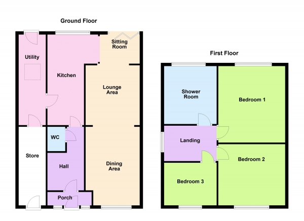 Floor Plan Image for 3 Bedroom Semi-Detached House for Sale in Castle Road, Walsall Wood,  WS9 9BY