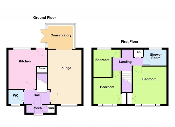 Floor Plan Image for 3 Bedroom Terraced House for Sale in Castlefort Road, Walsall  Wood, WS9 9JP