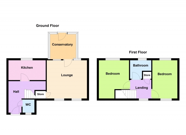 Floor Plan Image for 2 Bedroom Semi-Detached House for Sale in Lindon Drive, Brownhills Walsall WS8 6DD