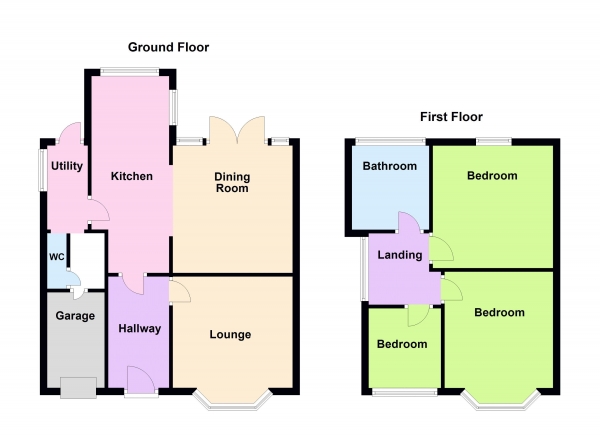 Floor Plan Image for 3 Bedroom Semi-Detached House for Sale in Howdles Lane, Brownhills, Walsall WS8 7PJ