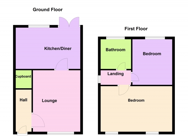 Floor Plan Image for 2 Bedroom Terraced House for Sale in Blithfield Road, Brownhills, Walsall WS8 7NH