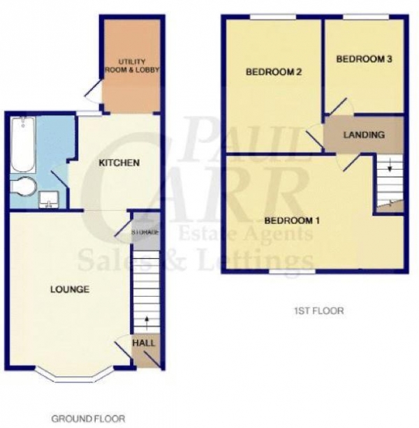 Floor Plan Image for 3 Bedroom Terraced House for Sale in Whitehorse Road, Walsall, WS9 7PE