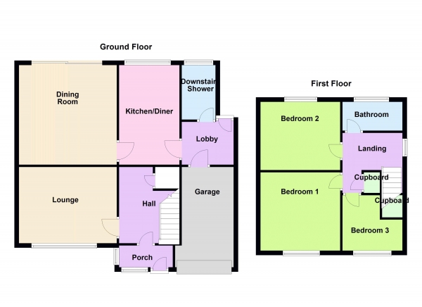 Floor Plan Image for 3 Bedroom Semi-Detached House for Sale in Simmonds Way, Brownhills, Walsall WS8 7AG