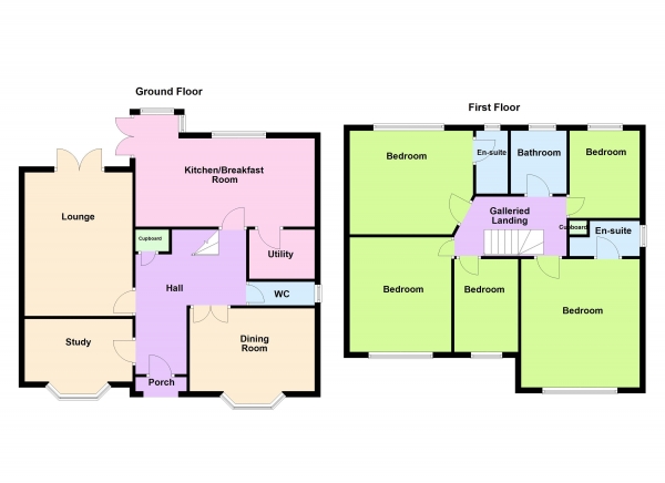 Floor Plan Image for 5 Bedroom Detached House for Sale in Cygnet Drive, Brownhills, Walsall.  WS8 6EA