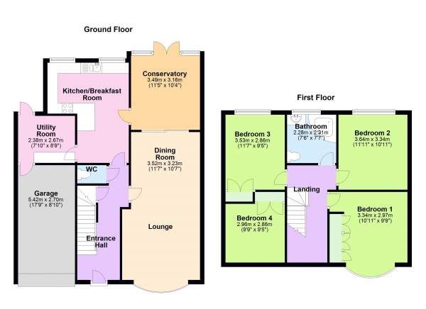 Floor Plan Image for 4 Bedroom Detached House for Sale in Adams Road, Shire Oak, WS8 7AN