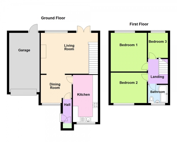 Floor Plan Image for 3 Bedroom Semi-Detached House for Sale in Loftus Court, Burntwood, WS7 4UE