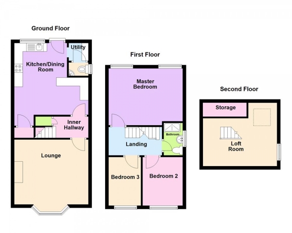 Floor Plan Image for 3 Bedroom Semi-Detached House for Sale in Hunter Avenue, Burntwood, WS7 9AQ