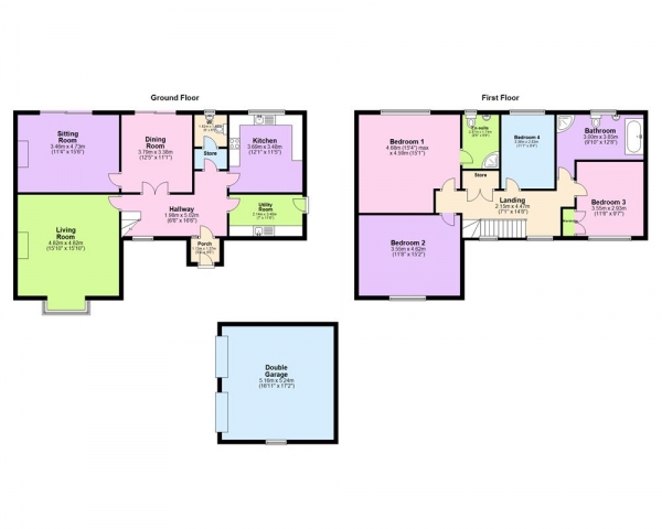 Floor Plan Image for 4 Bedroom Detached House for Sale in Mansion Drive, Burntwood, WS7 0JD