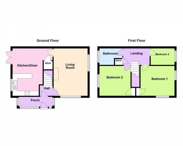 Floor Plan Image for 3 Bedroom Semi-Detached House for Sale in Columbian Crescent, Burntwood, WS7 2BD