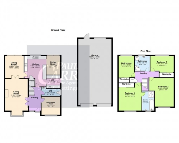 Floor Plan Image for 4 Bedroom Detached House for Sale in Sanderling Rise, Burntwood, WS7 9NZ