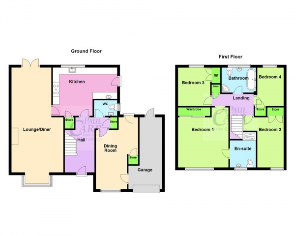 Floor Plan Image for 4 Bedroom Detached House for Sale in Hunslet Road, Burntwood, WS7 9LA