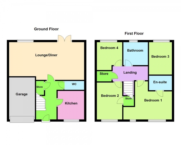 Floor Plan Image for 4 Bedroom Detached House for Sale in Willow Road, Norton Canes, WS11 9UG