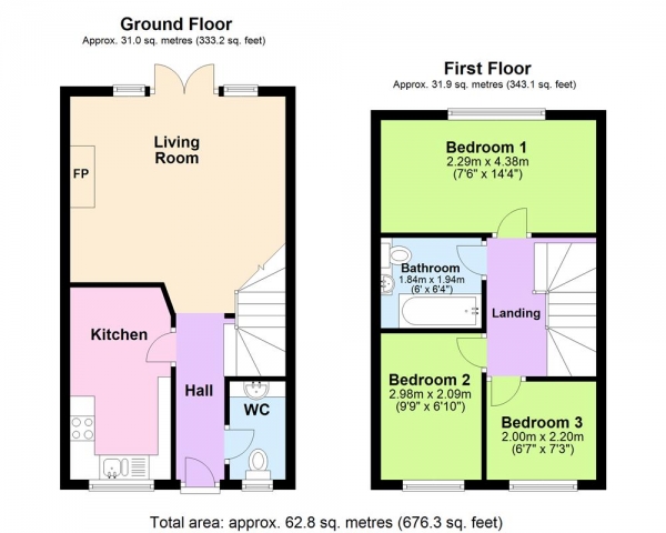 Floor Plan Image for 3 Bedroom End of Terrace House for Sale in Cannock Road, Burntwood, WS7 0BG