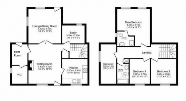 Floor Plan Image for 4 Bedroom Semi-Detached House for Sale in Blacksmiths Cottage, Coulter Lane, WS7 9EU