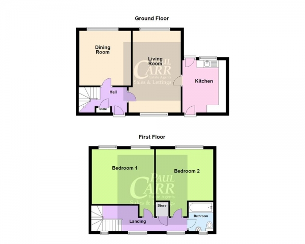 Floor Plan Image for 2 Bedroom Semi-Detached House for Sale in Birch Avenue, Burntwood, WS7 4TQ