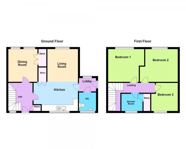 Floor Plan Image for 3 Bedroom Semi-Detached House for Sale in Oakdene Road, Burntwood, WS7 4SA