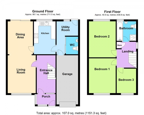 Floor Plan Image for 3 Bedroom Semi-Detached House for Sale in Highfield Road, Burntwood, WS7 9BS