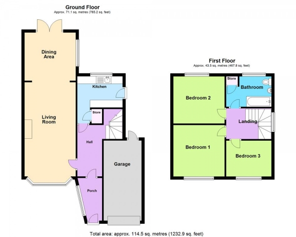 Floor Plan Image for 3 Bedroom Semi-Detached House for Sale in Clive Road, Burntwood, WS7 2DJ