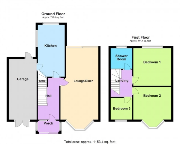 Floor Plan Image for 3 Bedroom Semi-Detached House for Sale in Princess Street, Burntwood, WS7 1JW