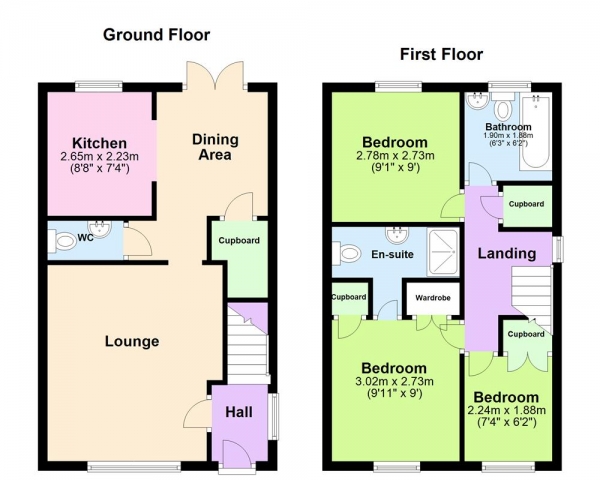 Floor Plan Image for 3 Bedroom Semi-Detached House for Sale in Selwyn Road, Burntwood, WS7 9HU